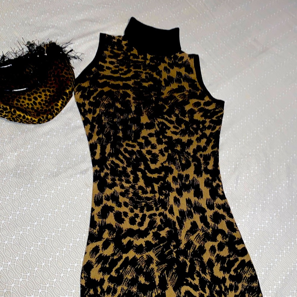 Calvin Klein dress, size “S”, animal print, turtleneck